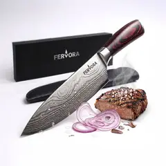 HOMELY - Cuchillo Chef 18 cm Fervora Profesional Cocina 7" Acero 3cr13 Filo.