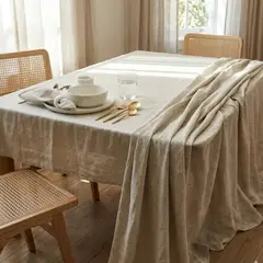 DECO EXPRESS - Mantel de Algodón Max Liso Beige 177x277 cm