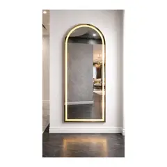 GENERICO - Espejo LED de Cuerpo Entero de Muro L06 Dorado 70×150 cm