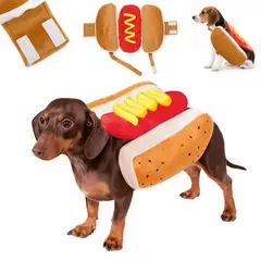 GENERICO - Disfraz Para Mascotas Perros Gatos Diseño Hot Dog Halloween
