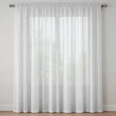 CASATUA - Cortina Visillo Tipo Velo Set 2 Paños 135 x 220cm - Blanco