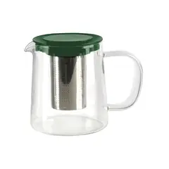 KITCHENWARE - TETERA VIDRIO BOROSILICATO CON INFUSOR 850 ML VERDE