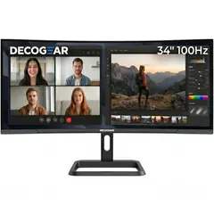 DECO GEAR - Monitor Ultrawide 34 Curvo UWQHD 100Hz 1ms VA 1500R Ajustable 100% sRGB