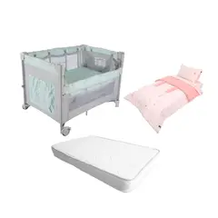INFANTI - Set Cuna más colchón Always Together - Sabanas Always Rosa