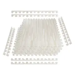 KINDA NICE - Pack 4 Alfombrillas Goma Eva Tipo Madera 60x60cm -antigolpes