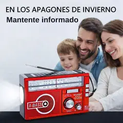 MOVI - Radio Portátil Solar AMFMSW con Linterna LED Recargable USB, Ideal para Emergencias y Camping