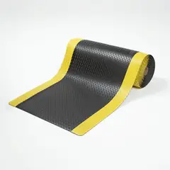 QRUBBER - Piso PVC bordes seguridad diamantado 90cmx10mts