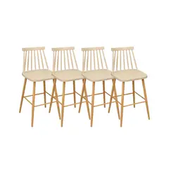 HABITA2 CHILE - Pack 4 Taburetes de Bar 65 cm Royal Estilo Nórdico