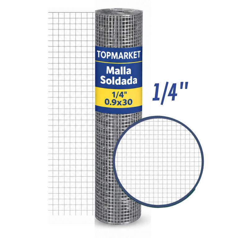 Malla Soldada 1/4" 0.9 x Rollo de 30m a $56.990