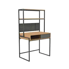 RELAN - Escritorio Desk 26 2 en 1 con Estantería Estilo Industrial