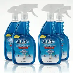 AILEDA - Pack 4 Limpia Vidrios Multiuso 500ml Atomizador