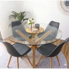 GENERICO - Comedor circular 100cm mas 4 sillas tulip