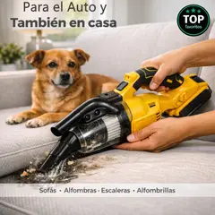 MOVI - Aspiradora de Mano Inalámbrica 20V para Auto y Hogar – Seco/Húmedo, Filtro HEPA y Kit 6 en 1