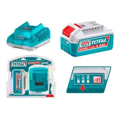 TOTAL TOOLS - KIT DE BATERIA Y CARGADOR 20V 4.0AH TOTAL