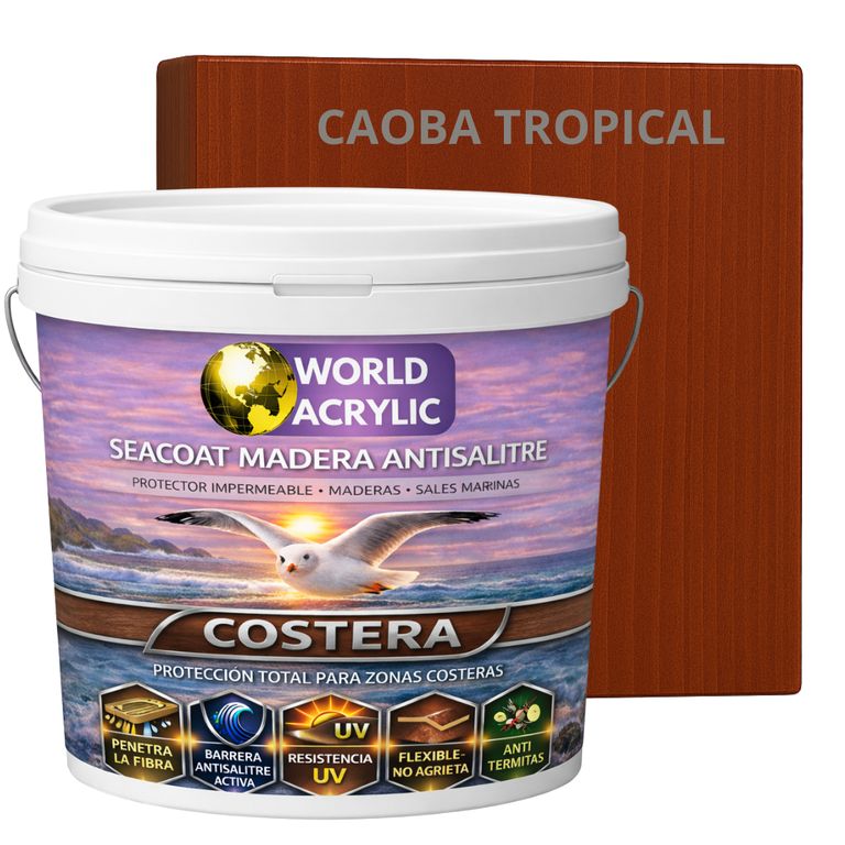 BARNIZ COSTERO - SEACOAT MADERA ANTISALITRE - CAOBA TROPICAL - TINETA 10L