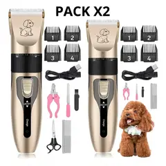 IRM - Maquina Cortar Pelo X2 Perros Gatos Mascotas Inalambrica Kit Peluqueria Canina FIGOIMPORT