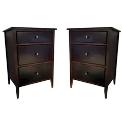 CASTELLARO - SET 2 VELADORES DORMITORIO MOCACCINO 3 CAJONES MADERA