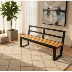 NSCOMPANY - Banqueta Ukumar Con Respaldo De 100 Cm Banca