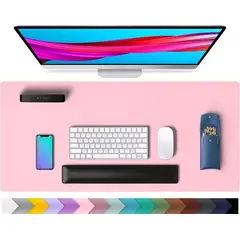 VIDA BUENAS - Mouse Pad Mouse Mat Antideslizante Escritorio Ecocuero 80x40 Rosa