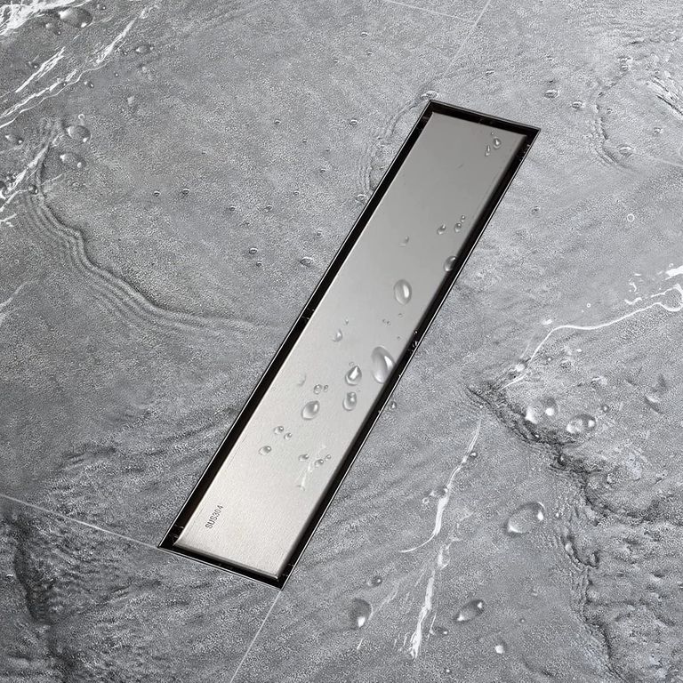 Baño Piso Drenaje De Ducha Coladera Anti-olor Y Obstrucción con Funda Invisible Extraíble 40cmx10cm