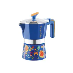 STERN - Cafetera Moka Italiana de aluminio Frida Kahlo 3 tazas (130 ml) azul