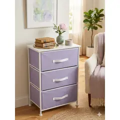 GENERICO - Cajonera Organizadora 3 Niveles Con Cajones De Tela - Mueble Compacto Para Dormitorio y Hogar