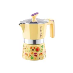 STERN - Cafetera de aluminio Frida Kahlo 6 tazas amarillo
