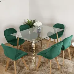 CORI CORI - Comedor Rubi 120x80cms + 6 Sillas Mariposa Velvet