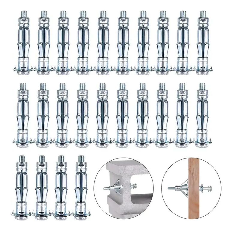25Uds Anclajes De Pared Huecas Con Tornillos M5 10mm 5 X 37mm