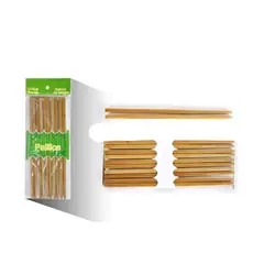 GENERICO - Set de 5 Pares Palillos Chinos 24 cm - Madera Natural Reutilizable