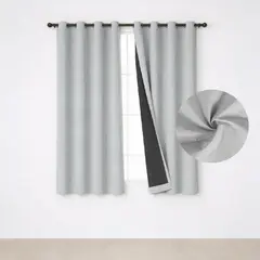 CASATUA - Cortina Blackout 100% Set 2 Paños 160x135cm Engomada - Blanco