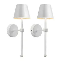 DANWEILE - Luces de pared LED modernas 2P, Control remoto, carga USB regulable Blanco