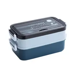 UMEXUS - Lunch Box 2niveles Fiambrera Con Cubiertos lonchera plastico contenedor