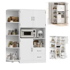 UENMI - Armarios De Cocina Aparador Moderno Blanco 3 Puertas