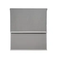 GUIZA - Cortina Roller Blackout Doble 2 Paño 120x200 Con Visillo Gris Claro Lino Sin Cenefa