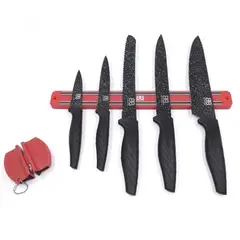 BYB - SET DE CUCHILLO MAS AFILADOR 7 PCS ACERO INOXIDABLE