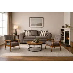 BLACK FACTORY - Juego de Living 2 1 1 Sitiales Aconcagua Tela Café