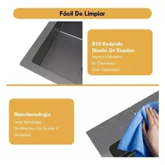VIDA BUENAS - Combo Lavaplato Empotrado 55x45cm Acero Inoxidable Con