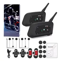 UMEXUS - Intercomunicador V6plus Para Casco De Motocicleta 2 Unidades
