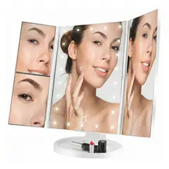 VIVITAR - Espejo Plegable Aumento 1x2x3x 22 Led MR1307