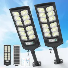 EVERSO - Pack 2 Foco Solar Exterior Sensor Movimiento Control Remoto
