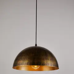 WANT - Lámpara Colgante E-27 Diseño Cúpula Dorado Vintage