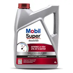 MOBIL - Coolant Super 50/50 4 Litros OAT Listo Uso Anticongelante
