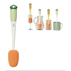 GENERICO - Esponja Cepillo Limpia Vasos Botellas Escobilla 3en1 Cocina Color Bicolor