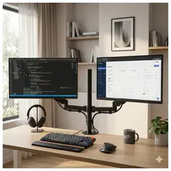 MALIK - Soporte HDL-T022 Escritorio 2 Monitores 14-32"
