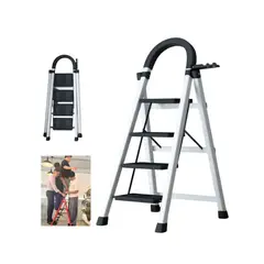 GENERICO - Escalera Plegable 4 Escalones Antideslizante Segura