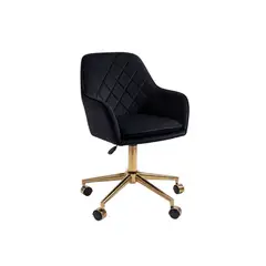HABITA2 CHILE - Silla Escritorio Lux Felpa Pedestal Dorado