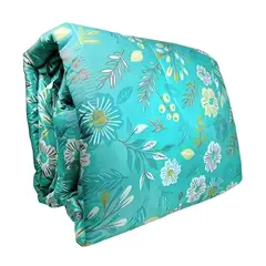 KEYHOME - Plumón Estampado 2 plazas Flores Turquesa Key Home