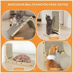 EVERSO - Rascador De Gato En Forma De L Con Pelota Juguete 60 x 39 x 26 cm