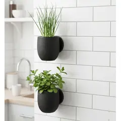 ZARKA LAB - Pack 2 Macetero De Pared Grid Medianos 14 X 15 Cm